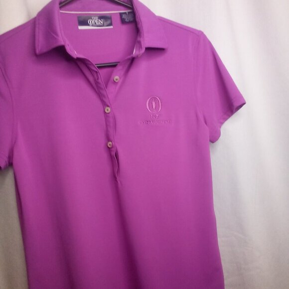 The Open 147th Carnoustie Polo Shirt S Women Short Sleeve Golf Active Purple - Picture 6 of 15